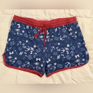 Disney Cruise Line Blue and Red Lounge Shorts